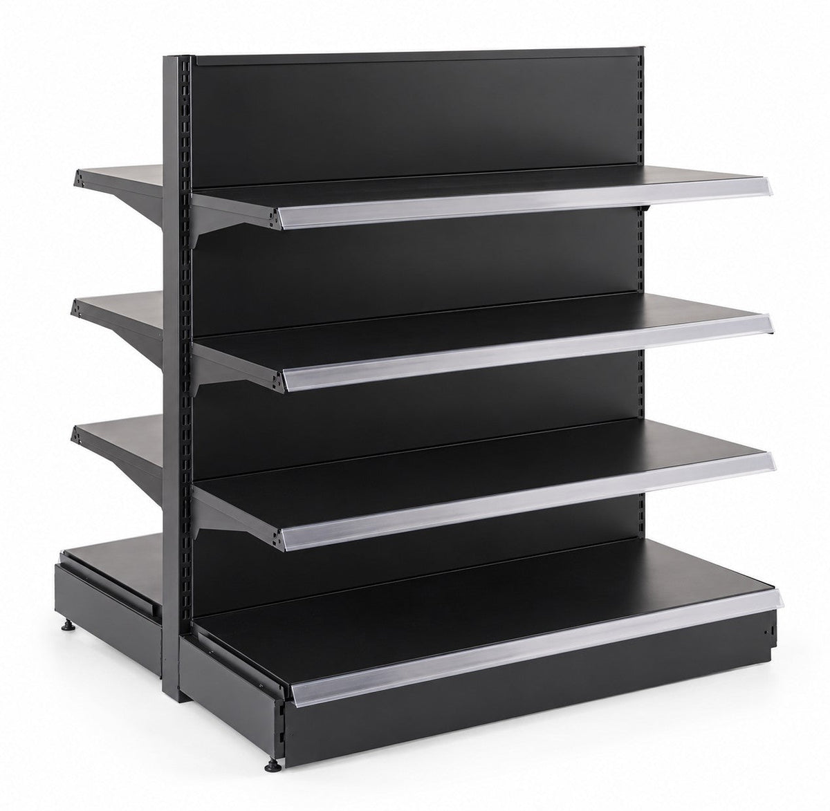 Góndola central doble faz 120 × 135 × 77 cm · 4 niveles por lado